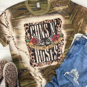 Guns N Roses bleached camo tshirt